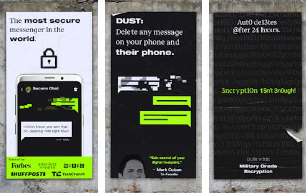 CyberDust anonymous Android sexting apps