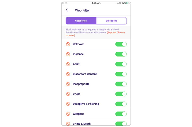 FamiSafe Browser History and Web Filter