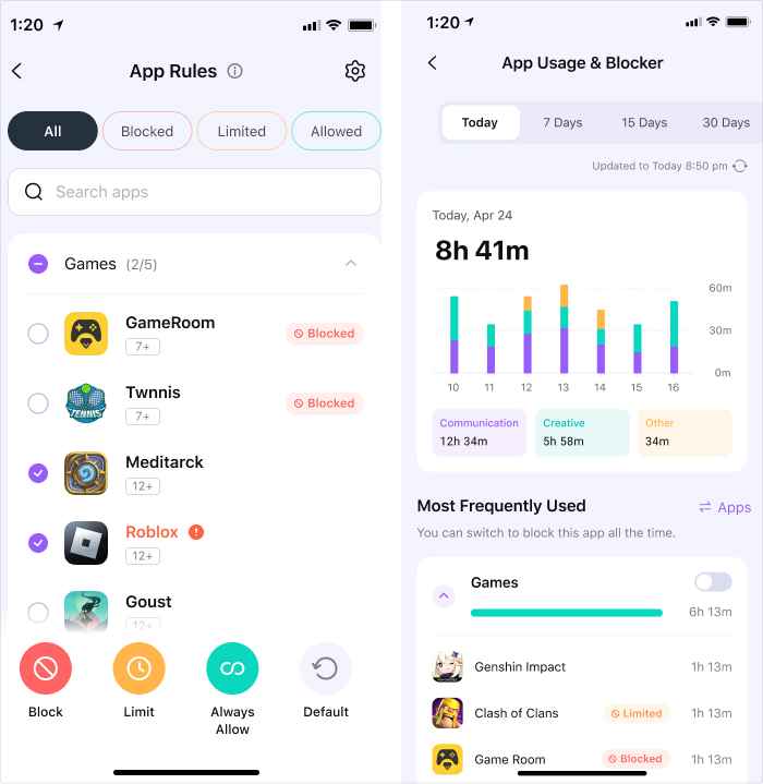 app rules