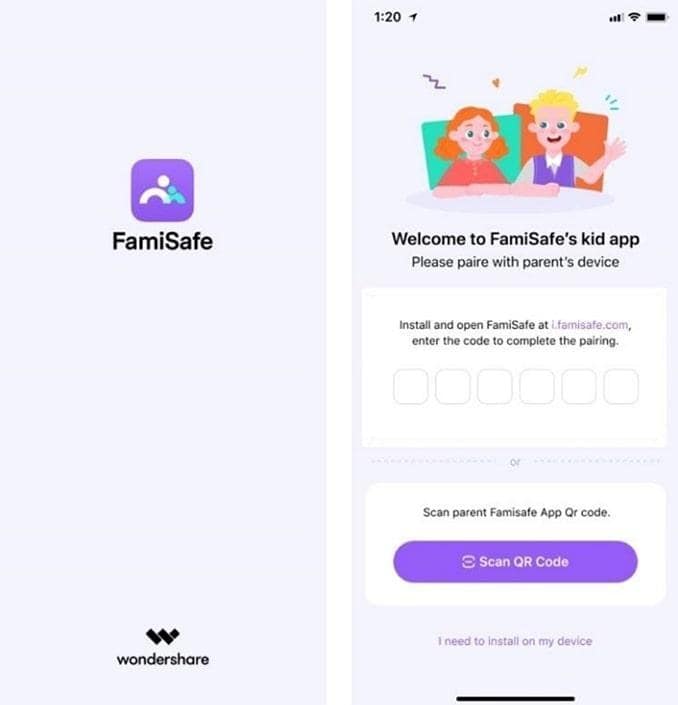 enter security code on kids phone