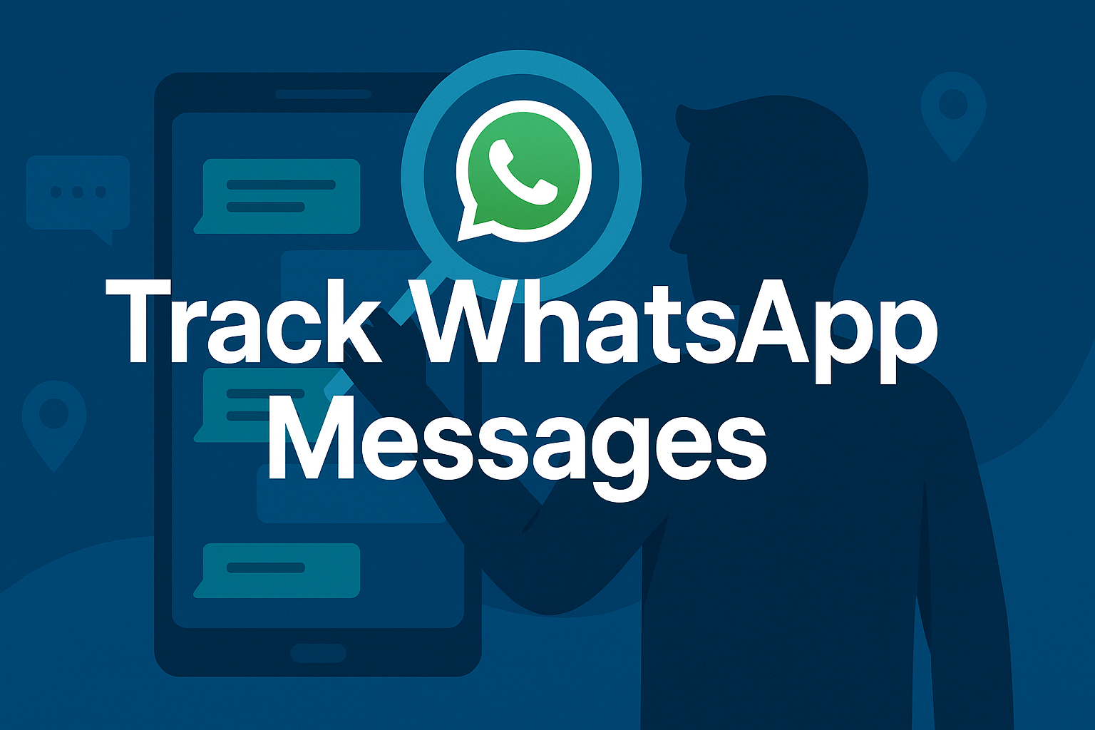 Track WhatsApp Messages banner with chat interface